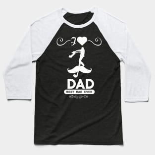 black tshirt decoration love dad motif white silhouette Baseball T-Shirt